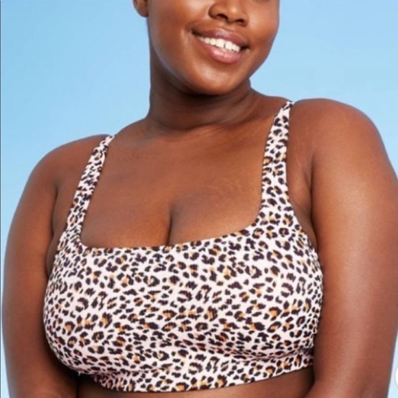 Leopard Ribbed Hipster Bottoms and Bralette Bikini Women’s Size Plus 14W NEW - Picture 5 of 14